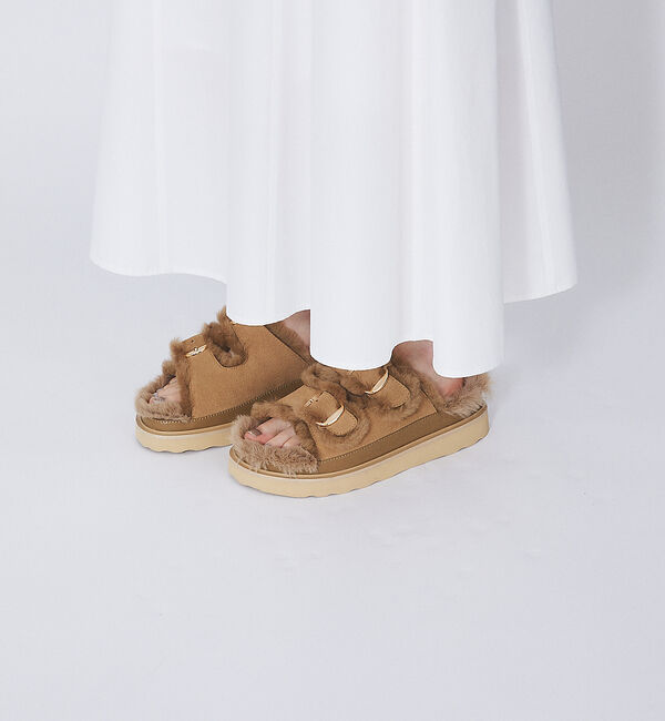 Rouge vif「【MOHI／モヒ】 ムートンベルトサンダル」|サンダル|