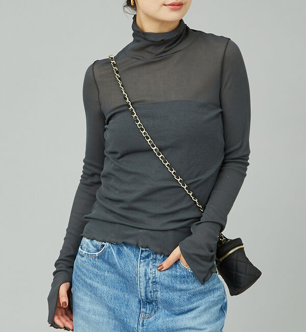 Rouge vif「テレコメロータートル」|Tシャツ・カットソー|チャコールグレー