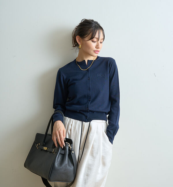 Rouge vif「ロゴ刺繍カーディガン」|カーディガン|