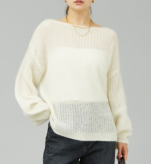 Rouge vif「モヘアライクシアー2WAY ニットプルオーバー」|ニット・セーター|オフホワイト
