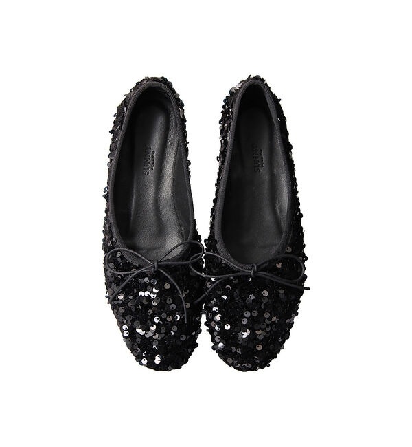 Rouge vif「【PELLICO SUNNY/ペリーコサニー】スパンコールフラット」|バレエシューズ|ブラック