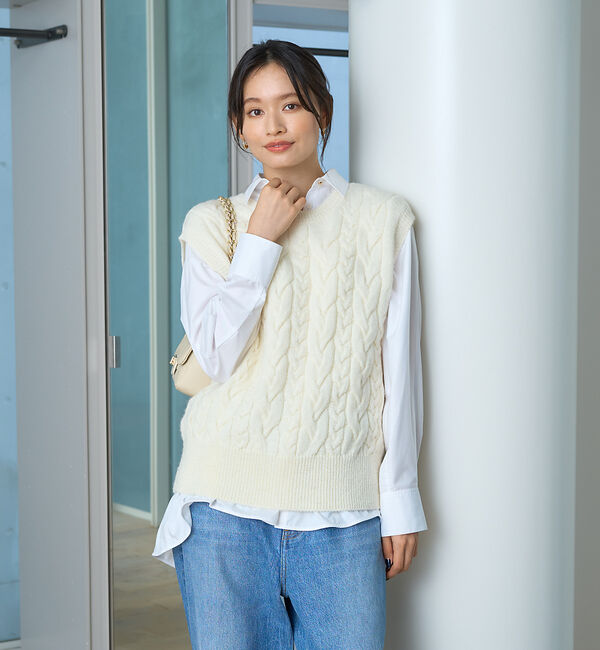 Rouge vif「ケーブルニット2WAYベスト」|ニット・セーター|