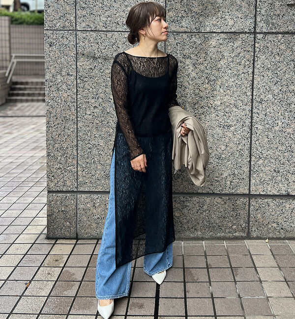 Rouge vif「前後２WAYサイドスリットレースワンピース」|ワンピース|