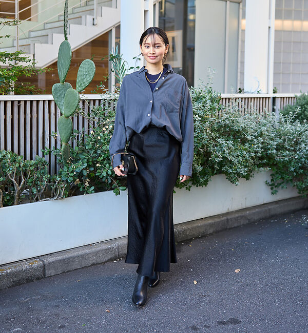 Rouge vif「とろみレーヨンオーバーサイズシャツ」|シャツ・ブラウス|