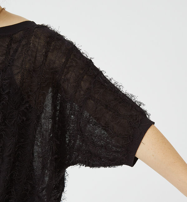 Rouge vif「シアーフリンジニット フレンチプルオーバー」|ニット・セーター|