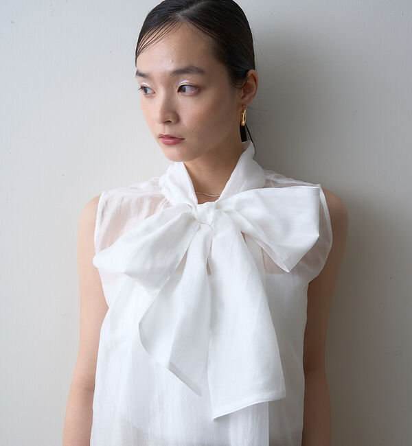 Rouge vif「【一部店舗限定】【北野百笑さん着用】2WAYリボンシアーブラウス」|シャツ・ブラウス|