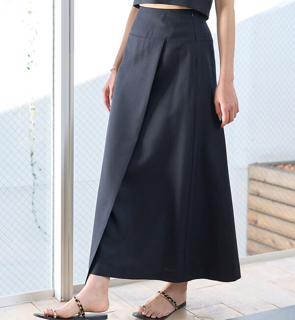 Rouge vif「【セットアップ対応】巻風ロングスカート」|スカート|ブラック