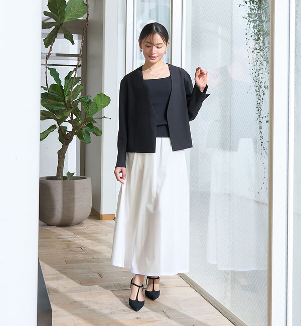 Rouge vif「【セットアップ対応】ベルトノーカラーライトジャケット」|ノーカラージャケット|