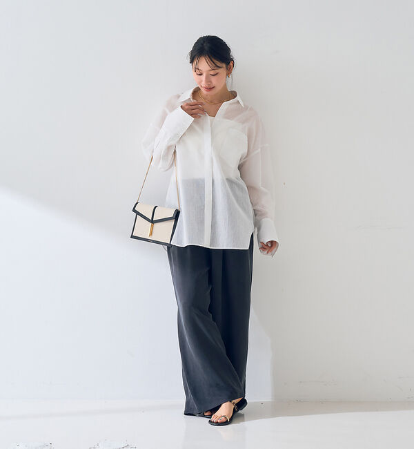 Rouge vif「【新色登場】バックツイストピンストシャツ」|シャツ・ブラウス|