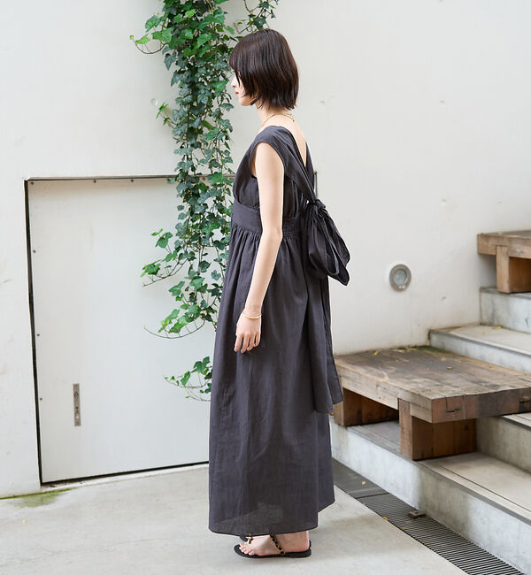 Rouge vif「麻混3WAYウエストリボンワンピース」|ワンピース|