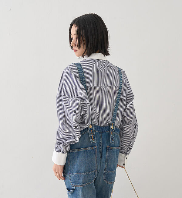 Rouge vif「コットンストライプクレリックシャツ」|シャツ・ブラウス|