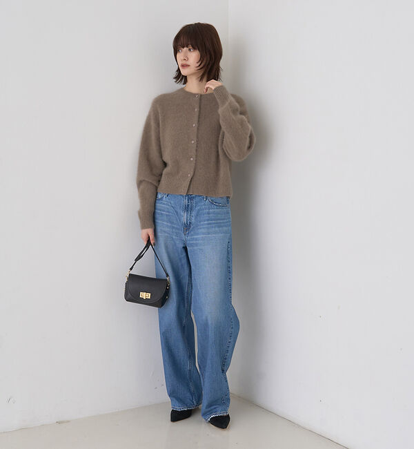 Rouge vif「フォックスウールクルーネッククルミ釦カーディガン」|カーディガン|