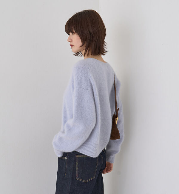 Rouge vif「フォックスウールクルーネッククルミ釦カーディガン」|カーディガン|