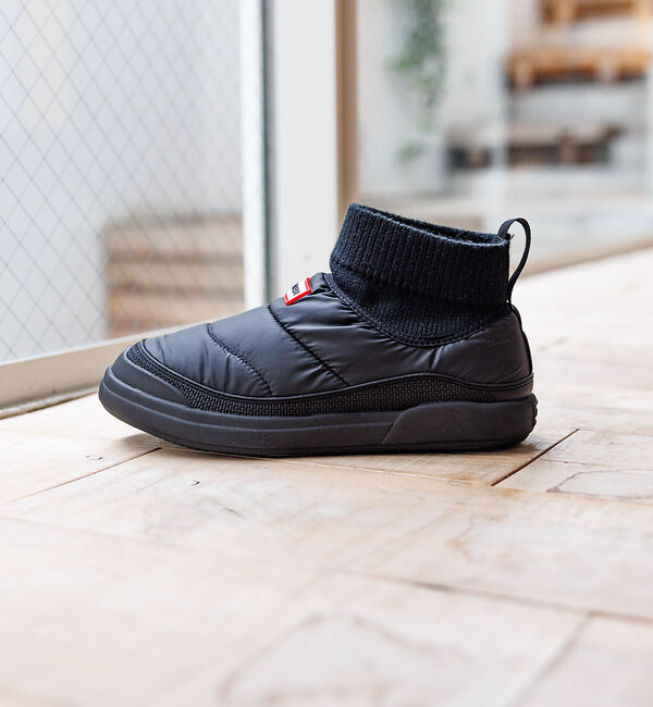 Rouge vif「【HUNTER/ハンター】イン/アウト ニッティド カフ スリッパ― ブーツ/K」|ショートブーツ|