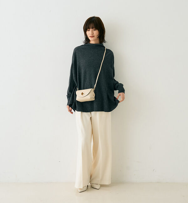 Rouge vif「ボトルネックポンチョライクニットプルオーバー」|ニット・セーター|