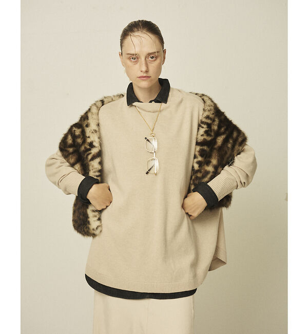 Rouge vif「ボトルネックポンチョライクニットプルオーバー」|ニット・セーター|