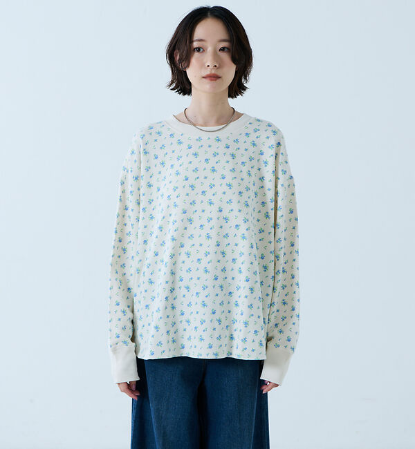 Rouge vif「【JEMORGAN / ジェーイーモーガン】ガーゼ裏毛 花柄クルースウェット/J」|スウェット・ジャージ|