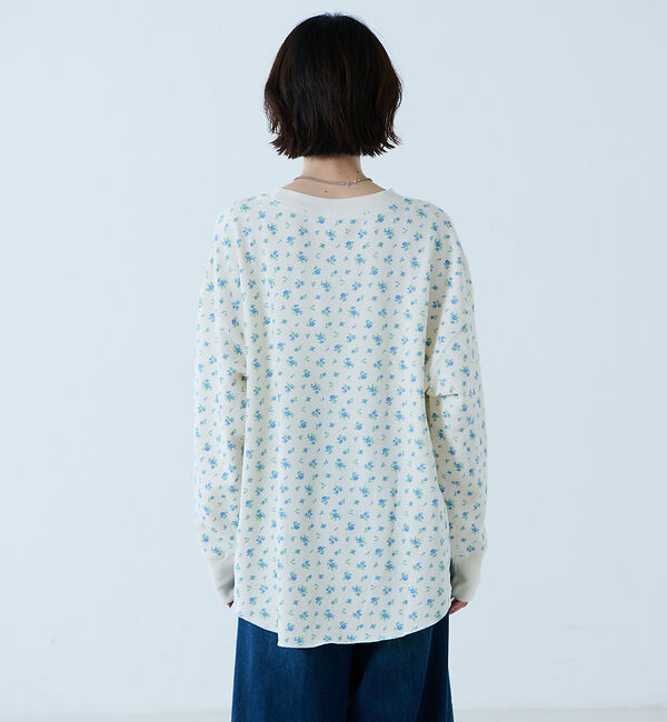 Rouge vif「【JEMORGAN / ジェーイーモーガン】ガーゼ裏毛 花柄クルースウェット/J」|スウェット・ジャージ|