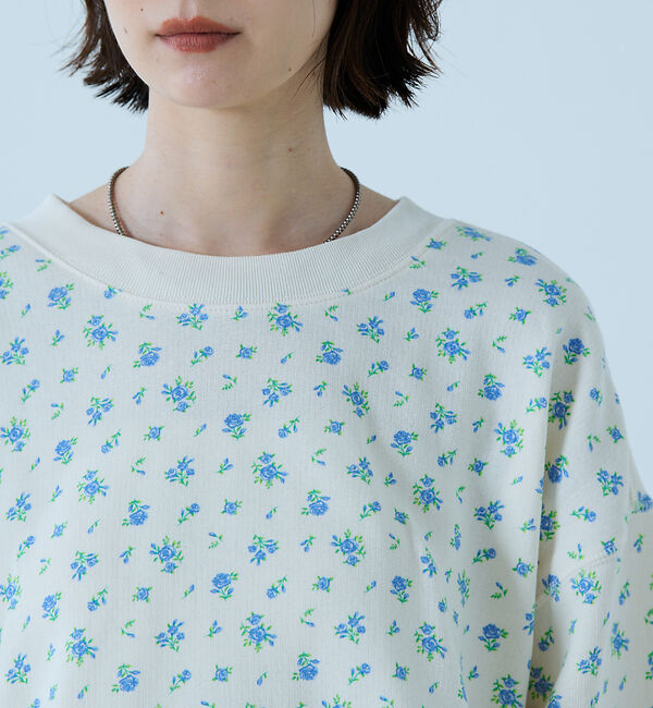 Rouge vif「【JEMORGAN / ジェーイーモーガン】ガーゼ裏毛 花柄クルースウェット/J」|スウェット・ジャージ|