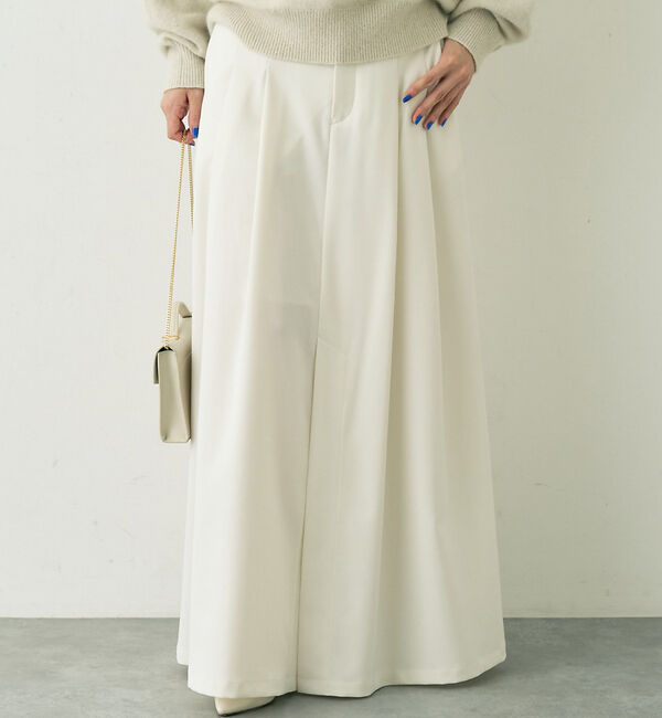 Rouge vif「【人気追加】 タックフレアマキシスカート」|スカート|ホワイト