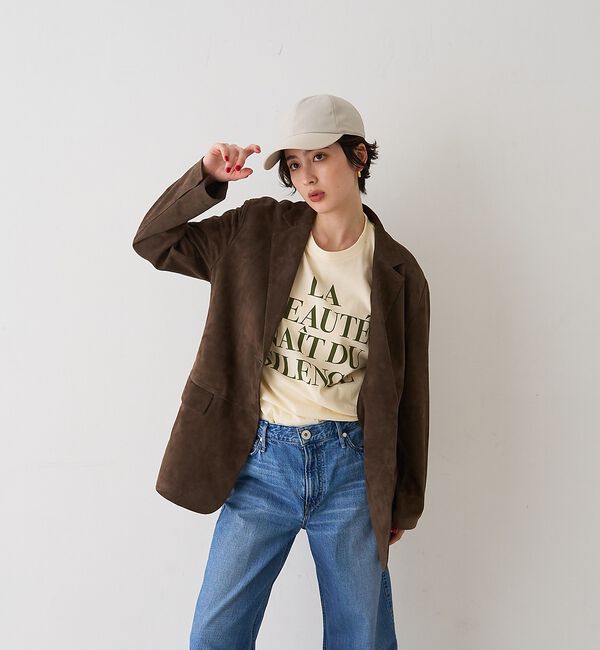 Rouge vif「ゴートスエード シングルジャケット」|テーラードジャケット|