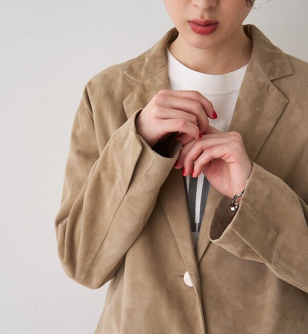 Rouge vif「ゴートスエード シングルジャケット」|テーラードジャケット|