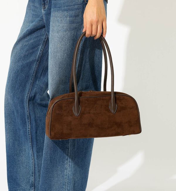 Rouge vif「【VELETTO/ヴェレット】スエードボストンバッグ/バッグ/ブラウン/合成皮革」|ボストンバッグ|