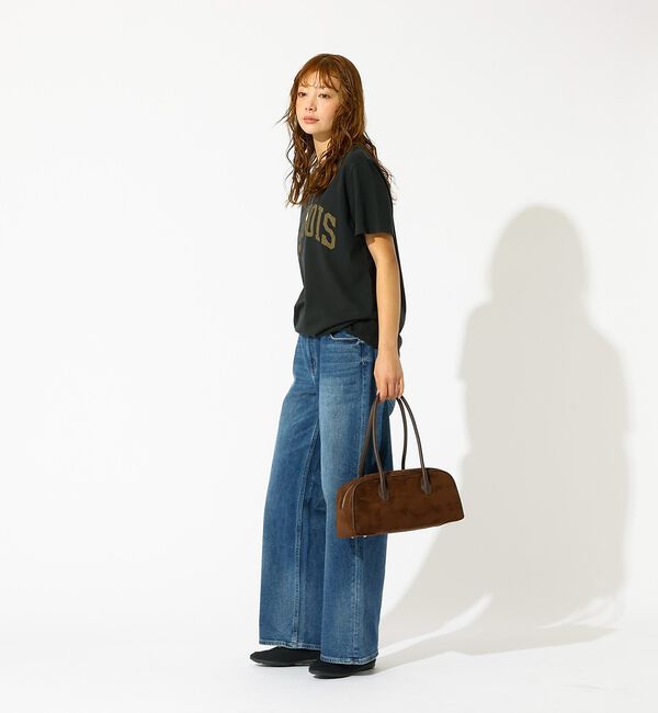 Rouge vif「【VELETTO/ヴェレット】スエードボストンバッグ/バッグ/ブラウン/合成皮革」|ボストンバッグ|