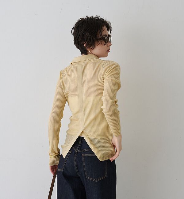 Rouge vif「防縮Wシアーポロリブニット」|ニット・セーター|