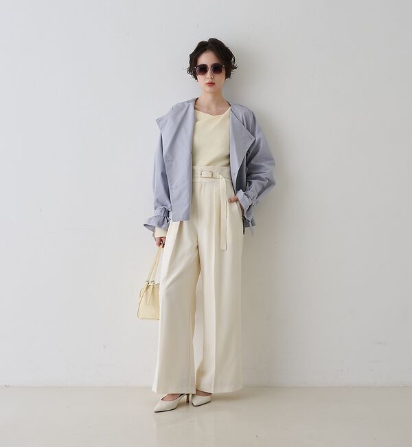 Rouge vif「【一部店舗限定】ドレープスリットスリーブリブニット」|ニット・セーター|