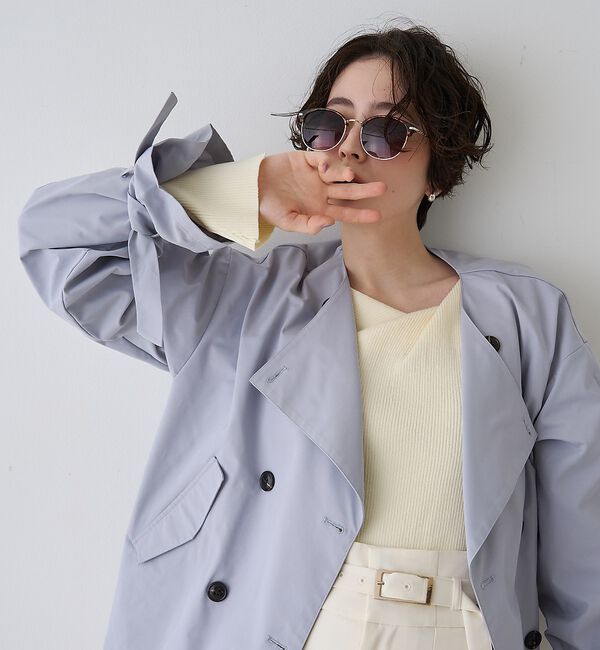 Rouge vif「【撥水・防花粉加工】【一部店舗限定】キャンディスリーブショートトレンチコート」|トレンチコート|