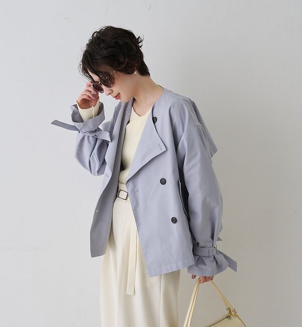 Rouge vif「【撥水・防花粉加工】【一部店舗限定】キャンディスリーブショートトレンチコート」|トレンチコート|