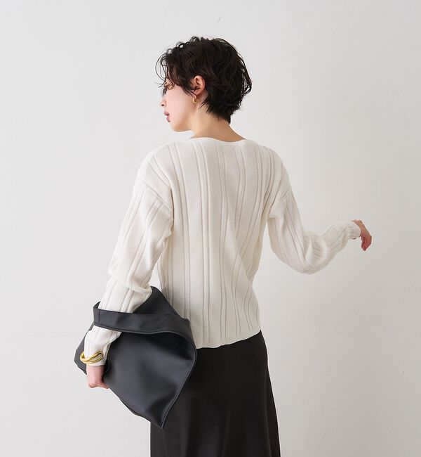 Rouge vif「ストライプ組織2WAYニット /カーディガン」|ニット・セーター|