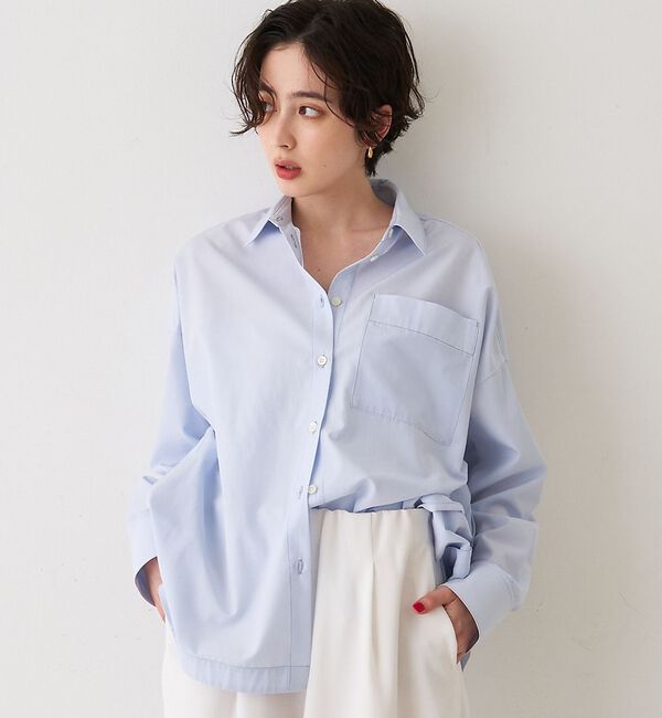 Rouge vif「バックラウンドデザインシャツ」|シャツ・ブラウス|サックスブルー