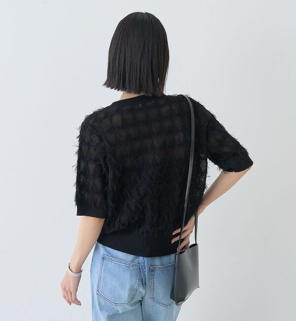 Rouge vif「ドットシアーフリンジニット」|ニット・セーター|