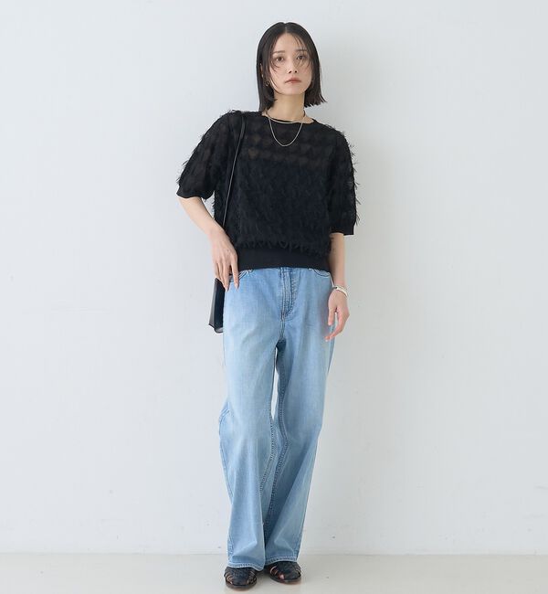 Rouge vif「ドットシアーフリンジニット」|ニット・セーター|