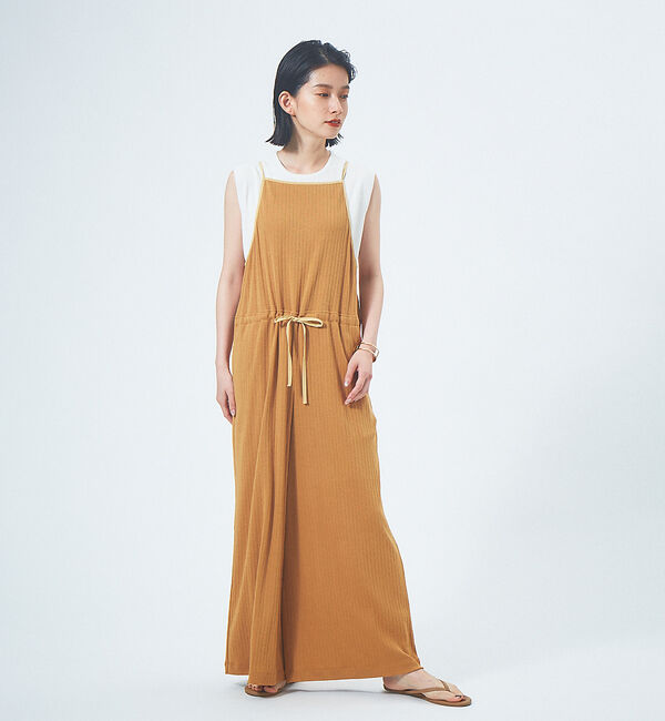 qualite「【WEB限定】リネンコットンカットソーオールインワン」|オールインワン|