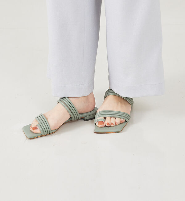 qualite「【HENRI EN VARGO】IRIS フラットサンダル」|サンダル|グリーン