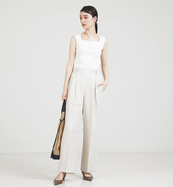 qualite「スクエアノースリーブニット」|キャミソール|