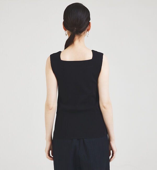 qualite「スクエアノースリーブニット」|キャミソール|