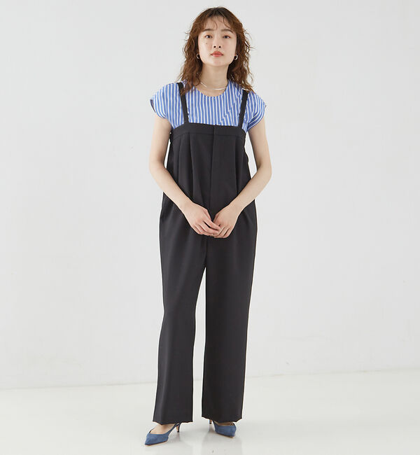 qualite「2WAYストレッチサロペット」|オールインワン|