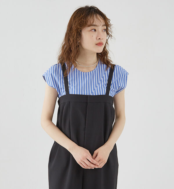 qualite「2WAYストレッチサロペット」|オールインワン|