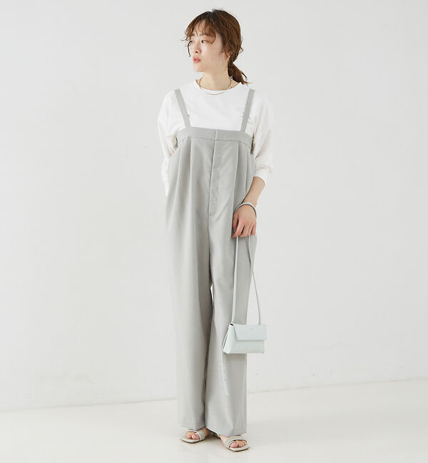 qualite「2WAYストレッチサロペット」|オールインワン|