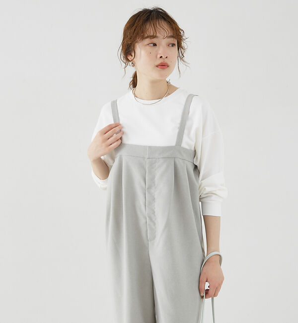 qualite「2WAYストレッチサロペット」|オールインワン|