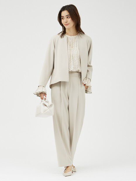 qualite「センタープレスストレートパンツ」|スラックス|