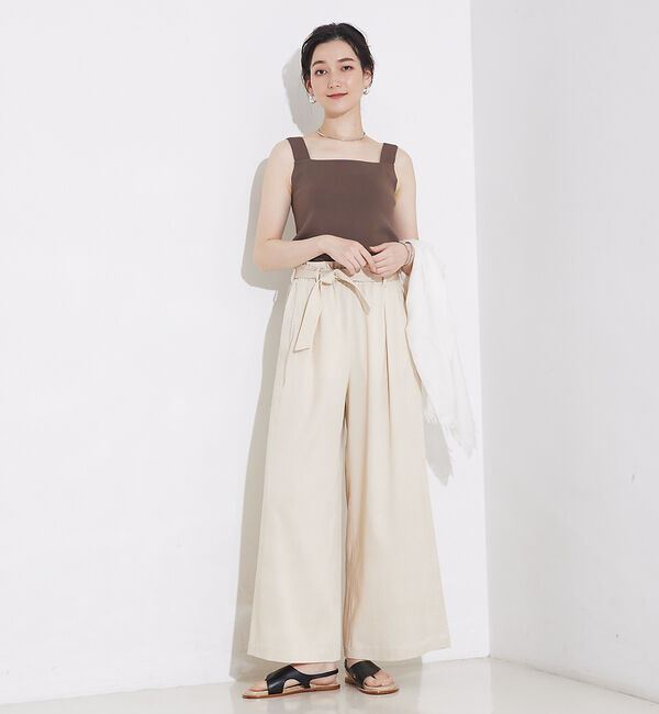 qualite「【セットアップ対応】接触冷感/レーヨンストレッチニットノースリーブ」|キャミソール|