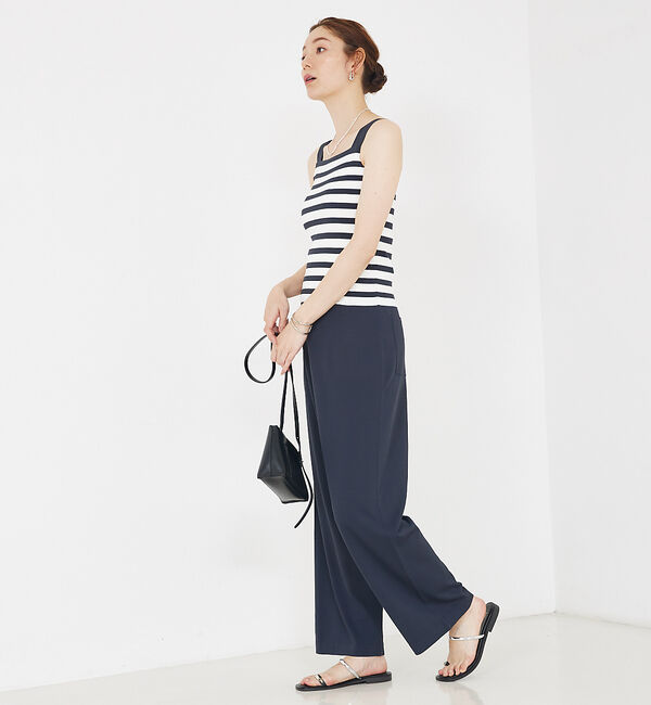 qualite「【セットアップ対応】接触冷感/レーヨンストレッチニットノースリーブ」|キャミソール|