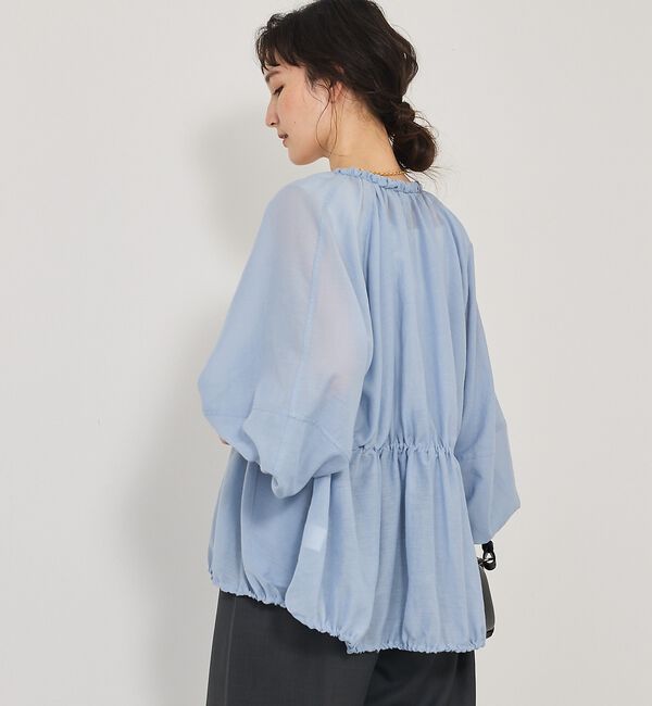 qualite「ラウンドスリーブギャザーブルゾン」|ブルゾン・スタジャン|