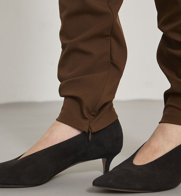 qualite「ご好評につきブラック再入荷！【細見えパンツ】トリコットスリムパンツ」|その他|