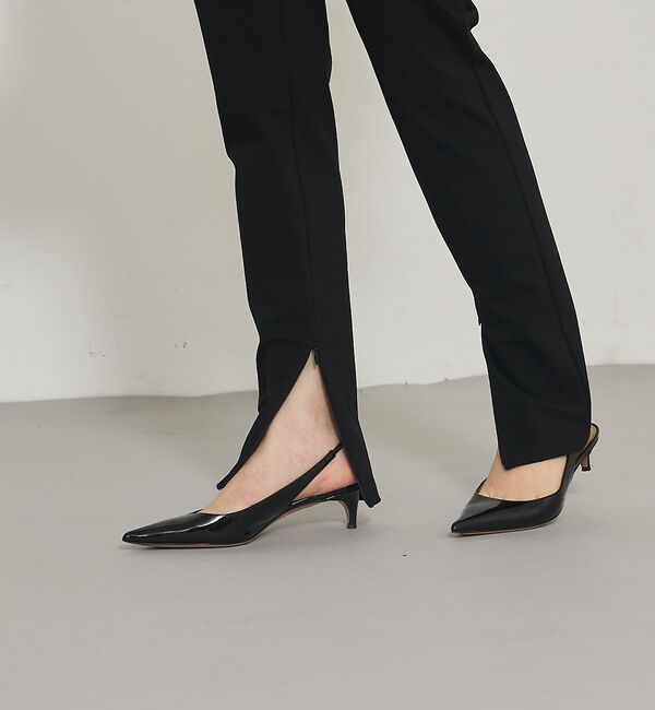 qualite「ご好評につきブラック再入荷！【細見えパンツ】トリコットスリムパンツ」|その他|